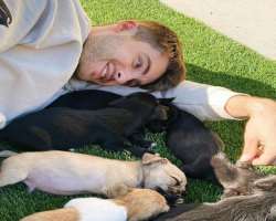 Cody is an animal lover and loves to play with them. 